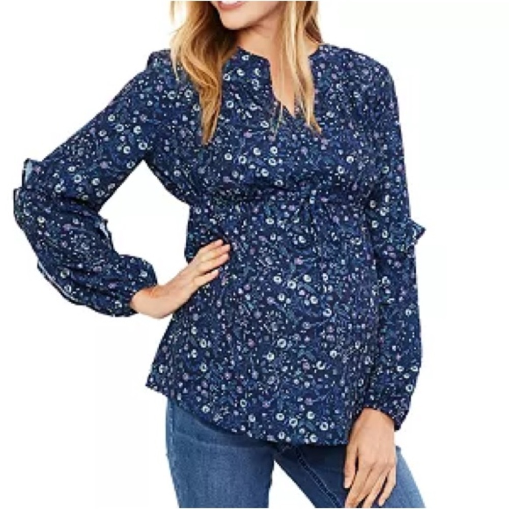 Jessica Simpson Maternity Floral Long Sleeve Top